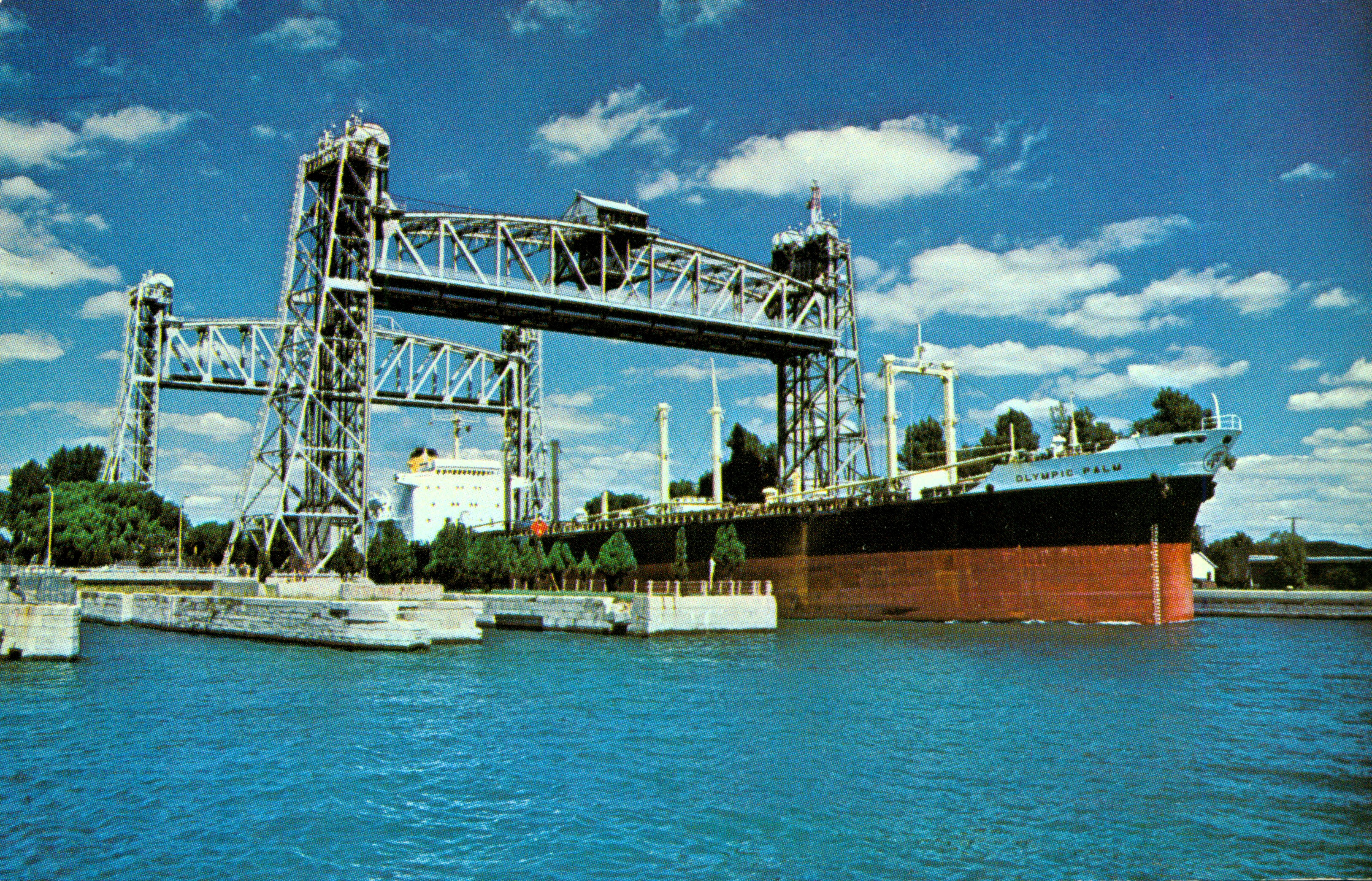 Ship moving though Welland Canal